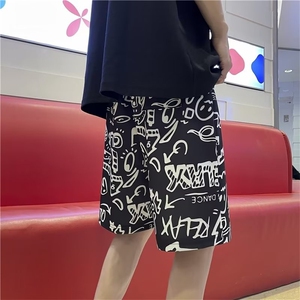 夏季男潮牌休闲短裤五分裤印花DK37 p30图片