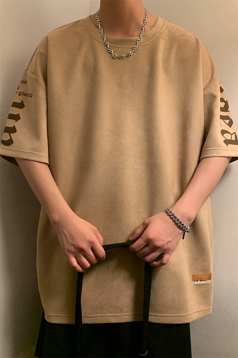 新款短袖男港风暖光夏季t恤休闲百搭印花圆领T恤男上衣TC3136-P35,男装T恤,星座717
