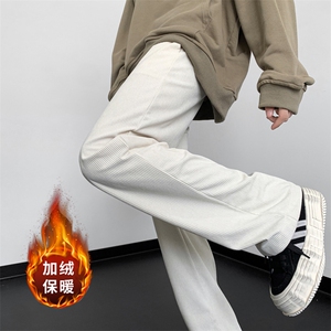 加绒秋款垂感休闲裤宽松直筒裤灯芯绒拖地裤常规45，加绒55图片