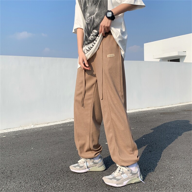 韩版潮流百搭垂感阔腿裤休闲裤男春季美式复古运动裤K6104-P28,男装休闲裤,星座512-2