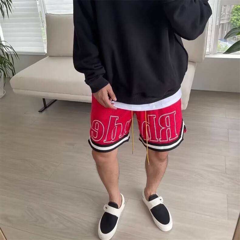 夏季新款美式短裤男潮牌薄款设计感小众宽松大码运动休闲五分裤子,男装牛仔裤,四季星座505