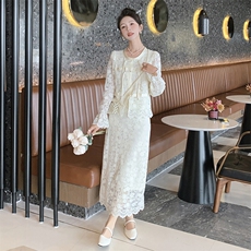 春季时尚镂空蕾丝气质套装套裙显瘦优雅，女装套装/套裙，来米儿