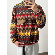 高品印地安图腾花色古着双面抓绒套头摇粒绒卫衣男女A1153-P95，男装卫衣，星座1505