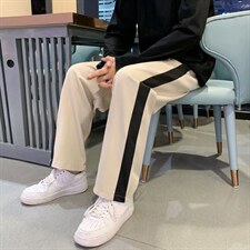 夏季薄款高街运动裤男ins潮牌直筒宽松bf情侣拼接休闲裤ZK21-P30，女装休闲裤，星座1008-2