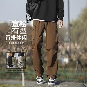 秋季新款机能伞兵工装裤美式潮牌高街宽松直筒休闲裤K211-特批-38图片