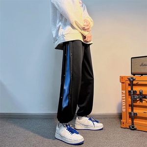 抽绳束脚裤男春排扣裤古着vintage裤子设计感小众休闲长裤X113P33图片