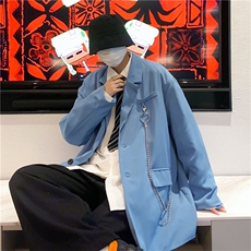 送铁链小西装男ins休闲夹克上衣2024新款春秋西装外套XZ01382-P53，男装西服，星座308B-1