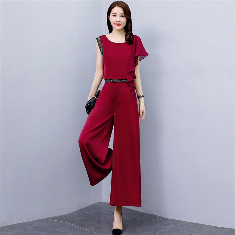 高级感职业套装女2023年夏季新款时尚气质女神范垂感阔腿裤两件套,女装套装/套裙,火爆靓佳人