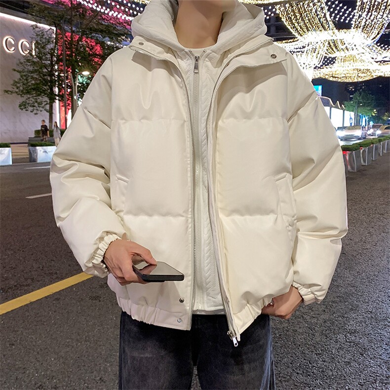 现货假两件pu皮衣棉服外套男冬季新款加厚美式高街棉衣M106-P120,男装皮衣,星座308B-2