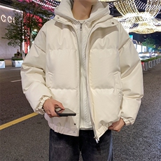 现货假两件pu皮衣棉服外套男冬季新款加厚美式高街棉衣M106-P120，男装皮衣，星座308B-2
