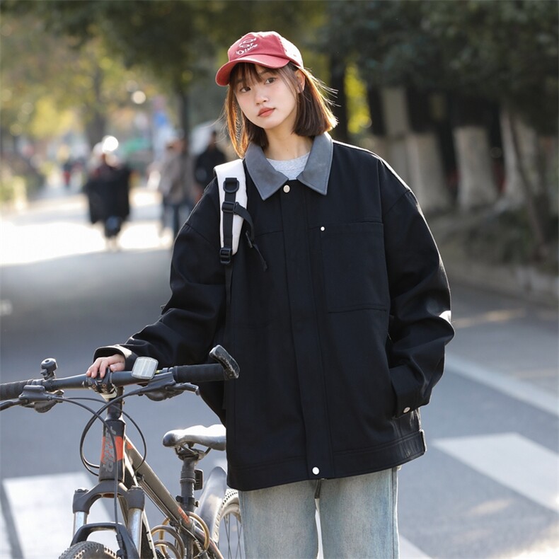 春款领子撞色水洗棉纯棉夹克外套春节上衣a406JK3520特P85,男装夹克,星座309（原A406）