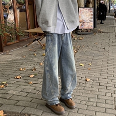 高街牛仔裤男士韩版潮流帅气百搭春季2025宽松ins长裤RK2430-P48，男装牛仔裤，星座412-2