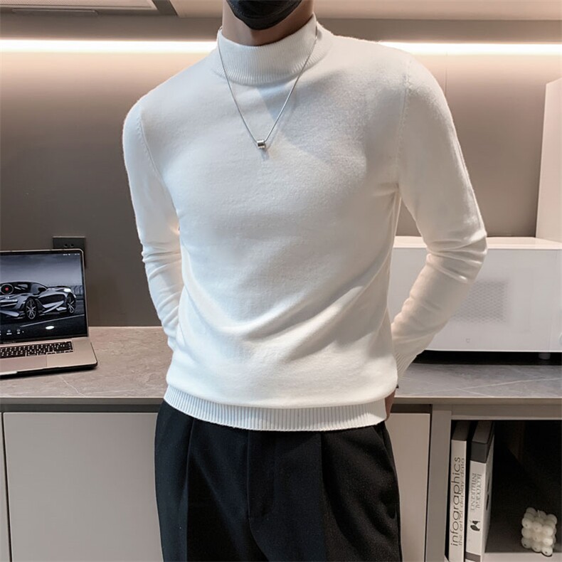 店主风小伙秋冬男士半高领套头长袖针织毛衣男修身301A-1/M68/P38，男装针织衫/毛衣，星座301A-1