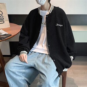 灯芯绒外套男秋季宽松休闲情侣夹克J009P55图片