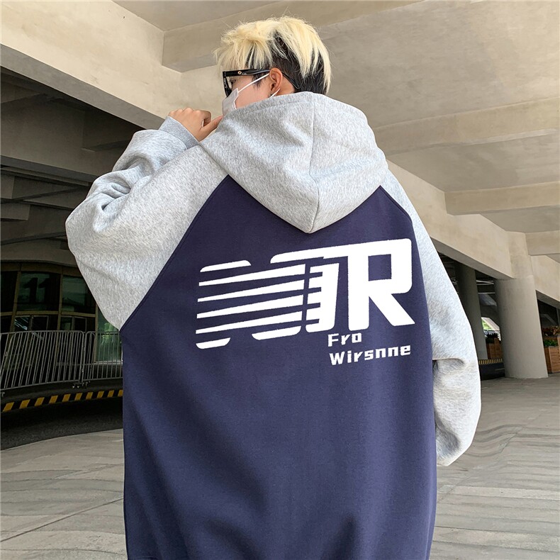 2024秋冬400克重磅宽松休闲撞色插肩连帽卫衣RH1501p68,男装卫衣,星座610B-1