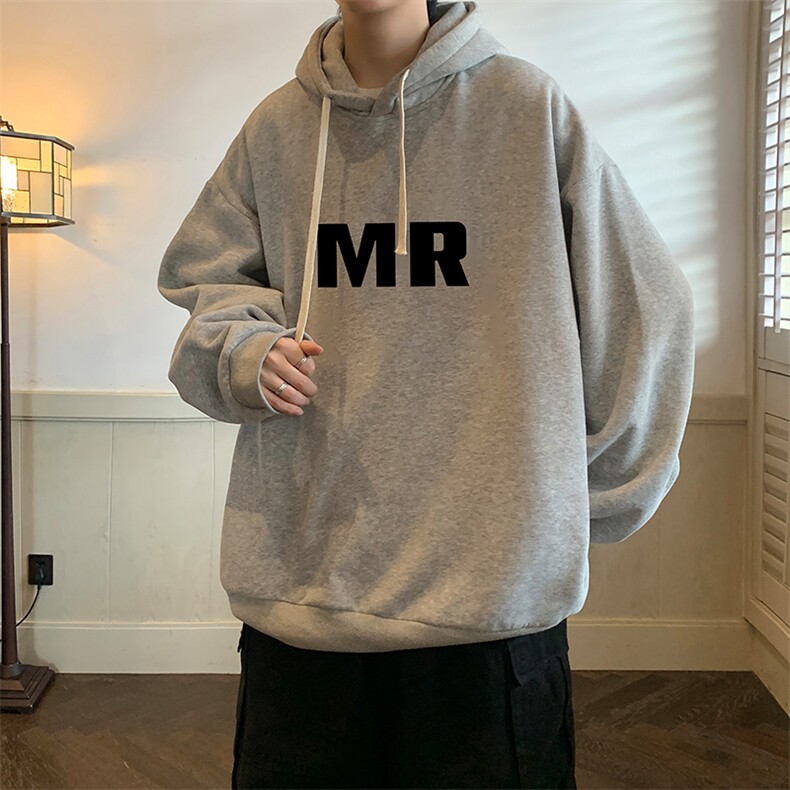 纯棉连帽卫衣男大码运动帽衫宽松薄WY2253-P35加绒款-P40,男装卫衣,电商A040