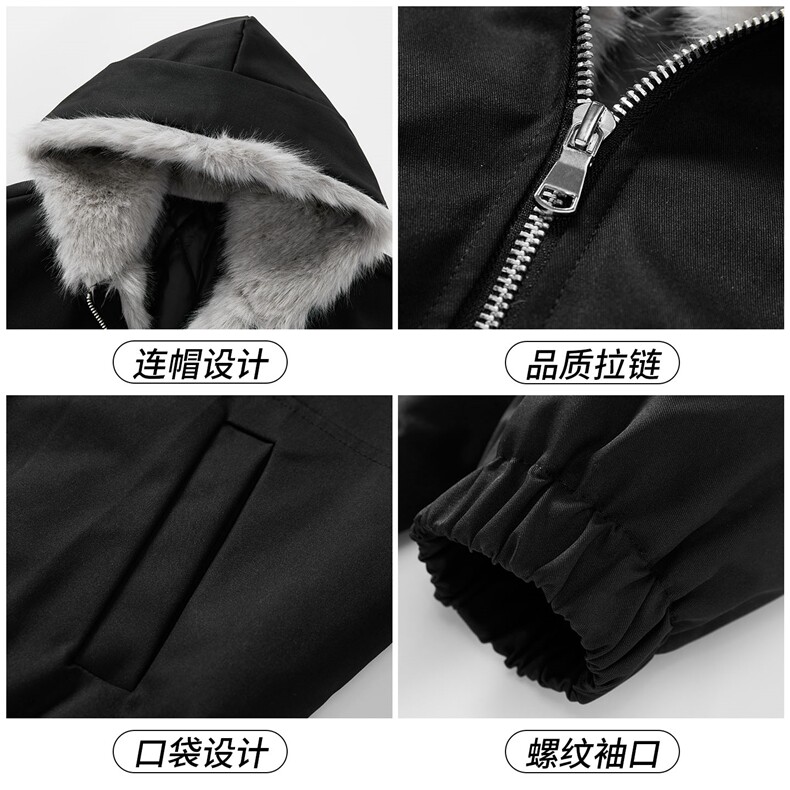 男女同款座山雕棉衣男连帽工装冬季加绒棉服男F552P108,男装棉衣,电商D325