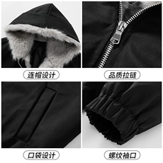 男女同款座山雕棉衣男连帽工装冬季加绒棉服男F552P108，男装棉衣，电商D325