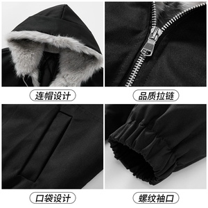 男女同款座山雕棉衣男连帽工装冬季加绒棉服男F552 P108图片