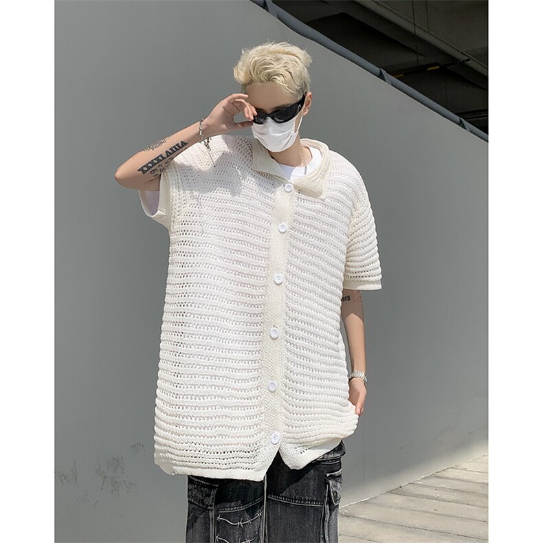 2024夏季新款潮牌复古短袖衬衫男宽松百搭休闲衬衣现货W8220-P40，男装衬衫，星座512-4