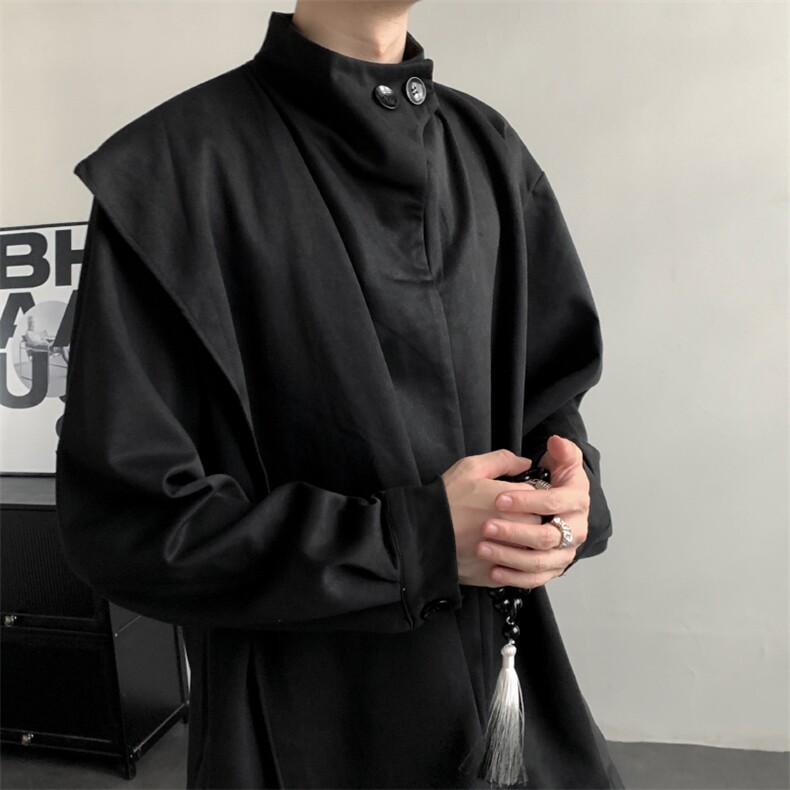 2025秋装新款山本风格麂皮绒卫衣打底衫个性款潮流WY851-P50,男装T恤,电商A057