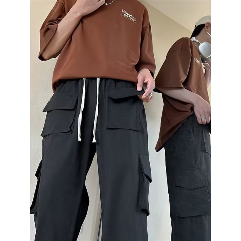 机能多口袋裤子男潮牌ins宽松束脚工装裤日系夏季KA790-P45,男装休闲裤,星座1109-3