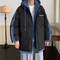 棉服男冬季新款港风宽松假两件连帽棉衣MF8587-特P78，男装棉衣，星座214-3