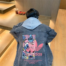 得物二开大货印花百搭牛仔夹克大码宽松休闲牛仔外套JK1264-P88，男装工装外套，星座1103-3