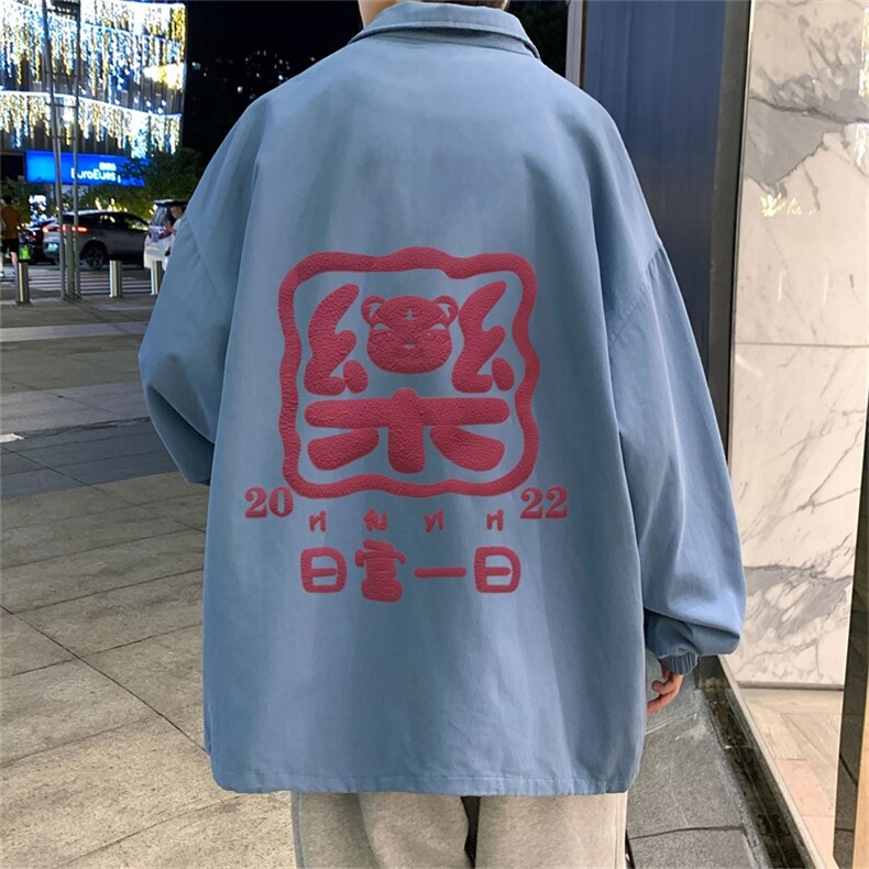 电商DSA028-JKB21FV2282024新款印花港风立领夹克休闲外套男,男装夹克,电商A028