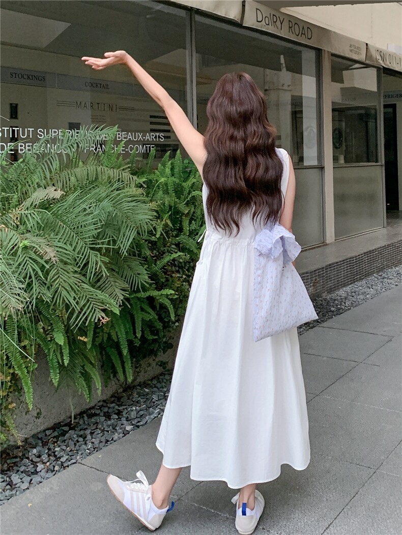 现货·2026夏装新款全棉时尚透气精致收腰女气质连衣裙,女装连衣裙,木子恋