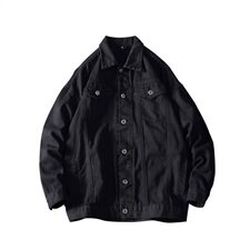 2019冬季新款日系休闲大码男加绒加厚宽松牛仔外套棉衣J1211-P85，男装棉衣，电商A001