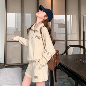 新款春装字母立领卫衣+短裤套装A馆126-2530p160K238图片