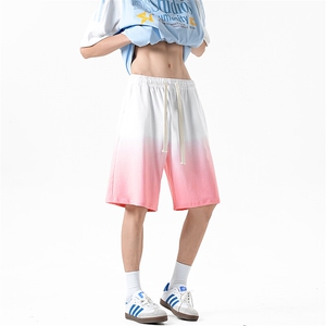 短裤男夏季新款港风宽松渐变色扎染五分裤学生运动裤DK1025-P35图片