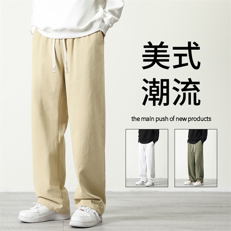 日系纯棉工装裤子男春秋夏季新款宽松直筒运动休闲裤K628特批35图片