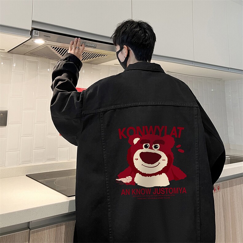 牛仔夹克男大码牛仔外套男茄克 NJ77285-P60加绒款-P75图片