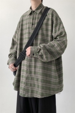 已出货宽松格子衬衫男KD628-P30，男装衬衫，电商D312-1