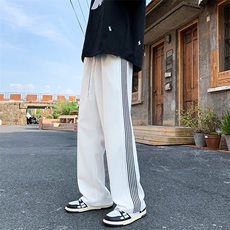 23秋装美式潮牌华夫格男女侧织带垂坠感拖地休闲卫裤K3176-P48，男装休闲裤，电商A009A（原A058A）