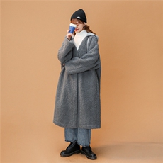 1中性风假两件中长款可拆卸连帽棉衣羊羔毛外套男MY7502P125控168，女装棉衣/棉服，星座226-2