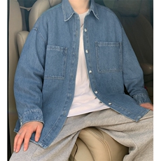 牛仔长袖衬衫男夏季美式复古休闲工装衬衣高街痞帅外套CW1388，男装衬衫，星座1116A（原606A-3）