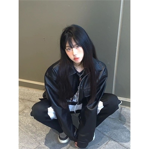 美式复古短款皮衣外套机车皮夹克PY3323图片