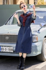 春季超好看披肩牛仔连衣裙长袖女款2025年新款时髦潮流高级感裙子，女装连衣裙，E百度