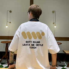 量大优供抖音视频支持得物配合二开美式满天星亮片短袖T恤MTX121，男装T恤，电商A486