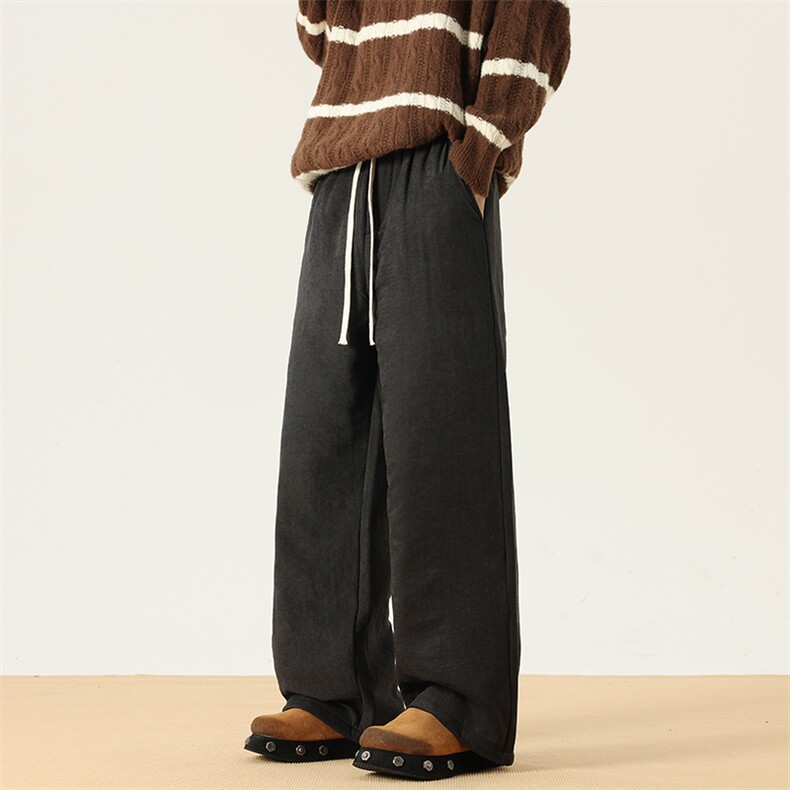 11纯色奶芙夹棉裤男女冬季加棉裤子潮XZ211-1-K2475-P65，男装棉裤，星座211-1