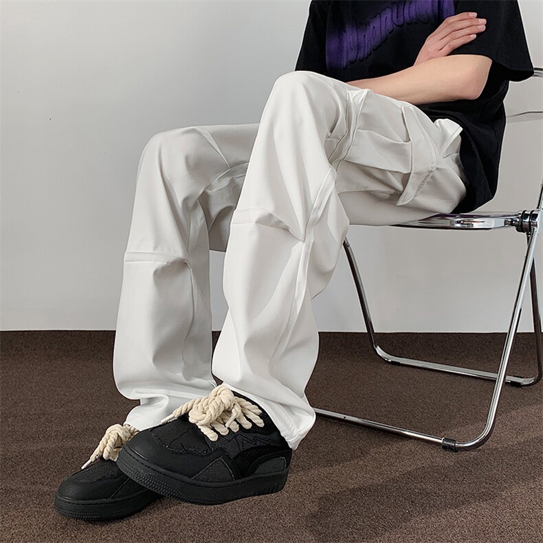 双色美式大口袋工装裤男春夏新款宽松运动直筒休闲长裤K322/p52，男装工装外套，电商B381-1