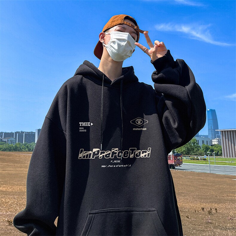 抖音得物供货可提供视频秋冬重磅美式宽松连帽卫衣DL2295,男装卫衣,电商A486