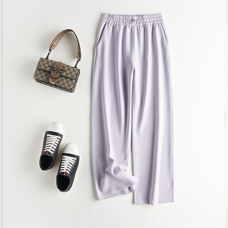 2025年秋季直筒垂感裤谁深V的天气简约休闲，女装休闲裤，致织羊绒