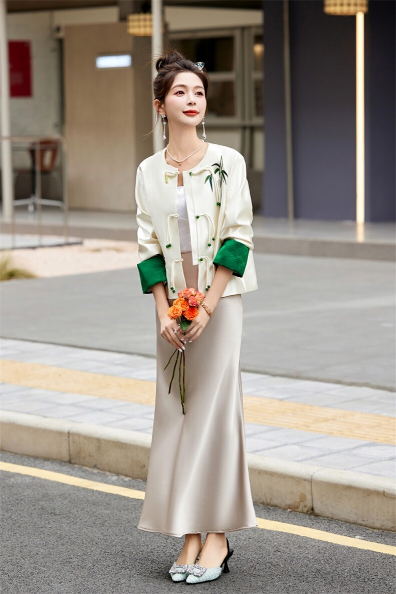 新中式轻国风小香风外套女高级感春秋2025新款提花刺绣盘扣上衣女,女装短外套,蝶眷