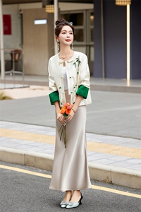 新中式轻国风小香风外套女高级感春秋2025新款提花刺绣盘扣上衣女图片