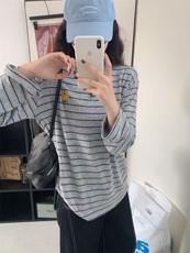 2025年秋季休闲风时尚百搭通勤简约休闲长袖T恤，女装T恤，湘姗