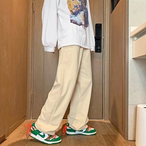 灯芯绒裤子男夏季直筒宽松日系ins潮牌休闲裤E100P35图片